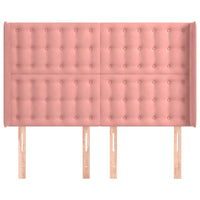 Testiera ad Orecchio-Testata con Orecchie Nera 147x16x118/128 cm in Velluto 578007