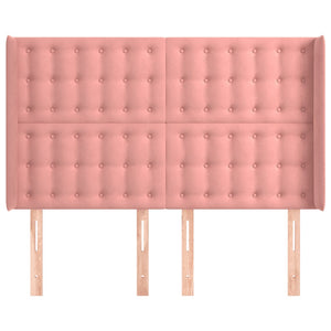 Testiera ad Orecchio-Testata con Orecchie Nera 147x16x118/128 cm in Velluto 578007