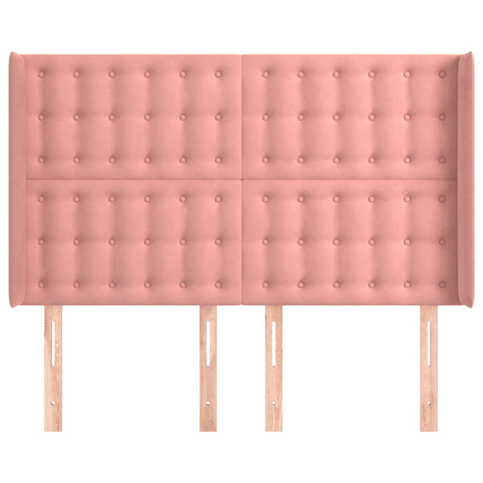 Testiera ad Orecchio-Testata con Orecchie Nera 147x16x118/128 cm in Velluto 578007