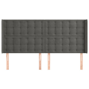 Testiera ad Orecchio GrigioScuro 163x16x118/128cm in Velluto 3120069