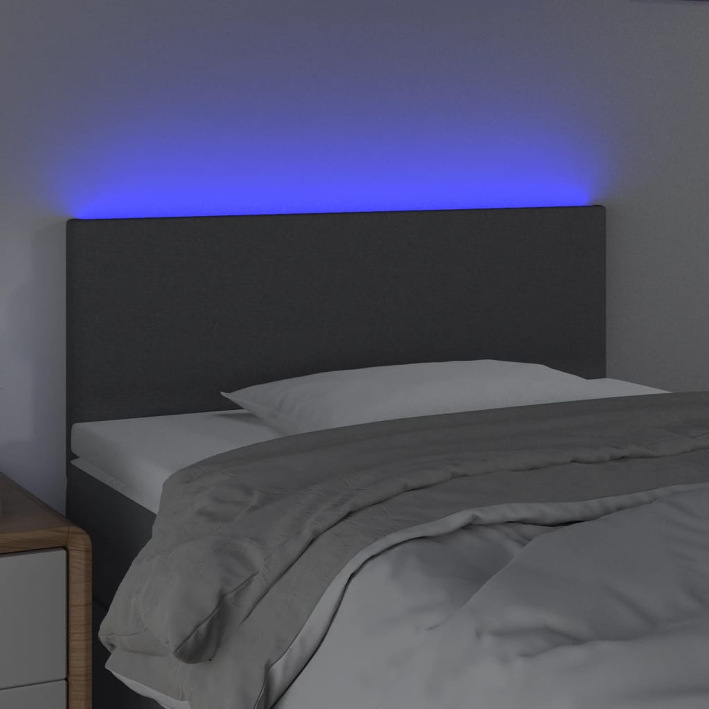 Testiera a LED-Testata con LED Grigio Scuro 100x5x78/88 cm in Tessuto 323080