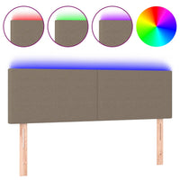 Testiera a LED-Testata con LED Tortora 144x5x78/88 cm in Tessuto 809508
