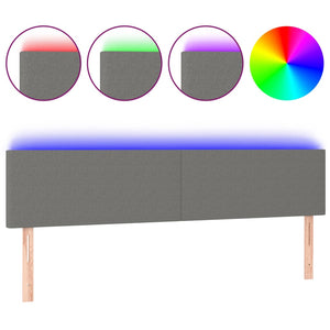 Testiera a LED-Testata con LED Grigio Scuro 180x5x78/88 cm in Tessuto 865427