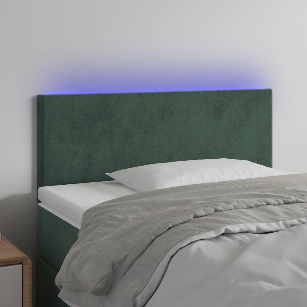 Testiera a LED-Testata con LED Verde scuro 90x5x78/88 cm in Similpelle 444713