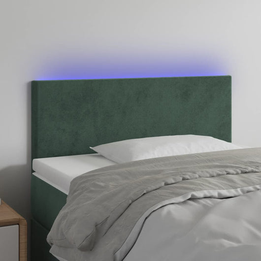Testiera a LED-Testata con LED Verde scuro 90x5x78/88 cm in Similpelle 444713