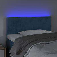 Testiera a LED Blu scuro 90x5x78/88 cm in Tessuto 3121372