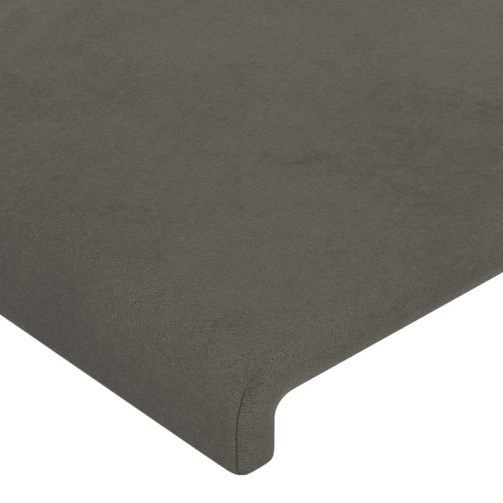 Testiera a LED-Testata con LED Grigio Scuro 160x5x78/88 cm in Velluto 281422