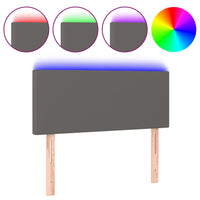 Testiera-Testata Decorativa Grigio a LED 100x5x78/88 cm in Similpelle 183434