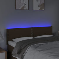 Testiera a LED Marrone Scuro 144x5x78/88 cm in Tessuto 3121473