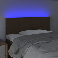 Testiera a LED-Testata con LED Marrone Scuro 100x5x78/88 cm in Tessuto 702383