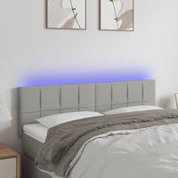 Testiera a LED Grigio Chiaro 144x5x78/88 cm in Tessuto 3121610