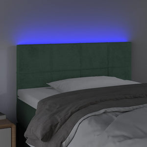 Testiera a LED-Testata con LED Verde Scuro 100x5x78/88 cm in Velluto 781217