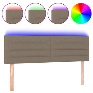 Testiera a LED-Testata con LED Tortora 144x5x78/88 cm in Tessuto 960409