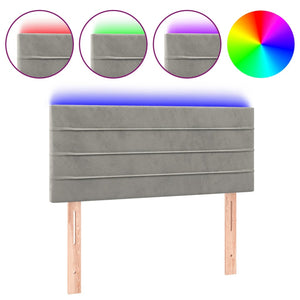 Testiera a LED-Testata con LED Grigio Chiaro 80x5x78/88 cm in Velluto 364789