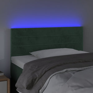 Testiera a LED-Testata con LED Verde Scuro 80x5x78/88 cm in Velluto 430476