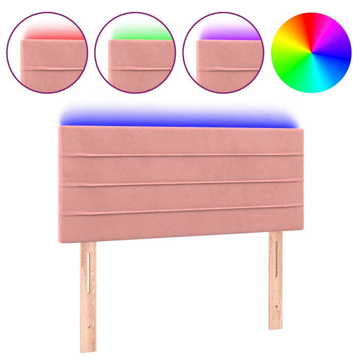 Testiera a LED-Testata con LED Rosa 90x5x78/88 cm in Tessuto 201541