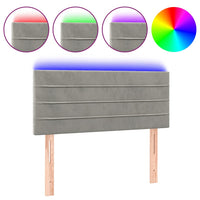 Testiera a LED Grigio Chiaro 100x5x78/88 cm in Velluto 3121794