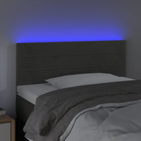 Testiera a LED-Testata con LED Grigio Scuro 100x5x78/88 cm in Velluto 111617