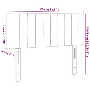 Testiera a LED-Testata con LED Tortora 80x5x78/88 cm in Tessuto 348616