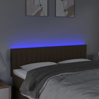 Testiera a LED-Testata con LED Marrone Scuro 144x5x78/88 cm in Tessuto 164354