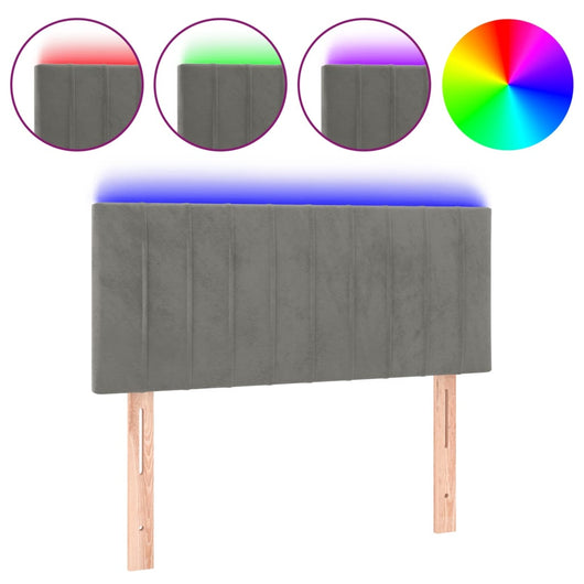 Testiera a LED-Testata con LED Grigio Chiaro 80x5x78/88 cm in Velluto 281683