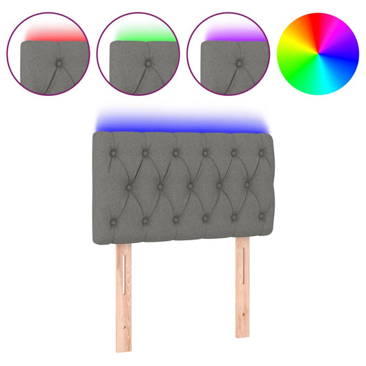 Testiera a LED-Testata con LED Grigio Chiaro 80x7x78/88 cm in Tessuto