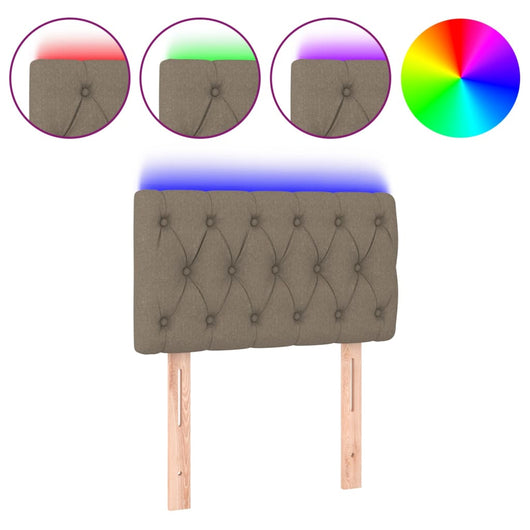 Testiera a LED Tortora 80x7x78/88 cm in Tessuto 3121926