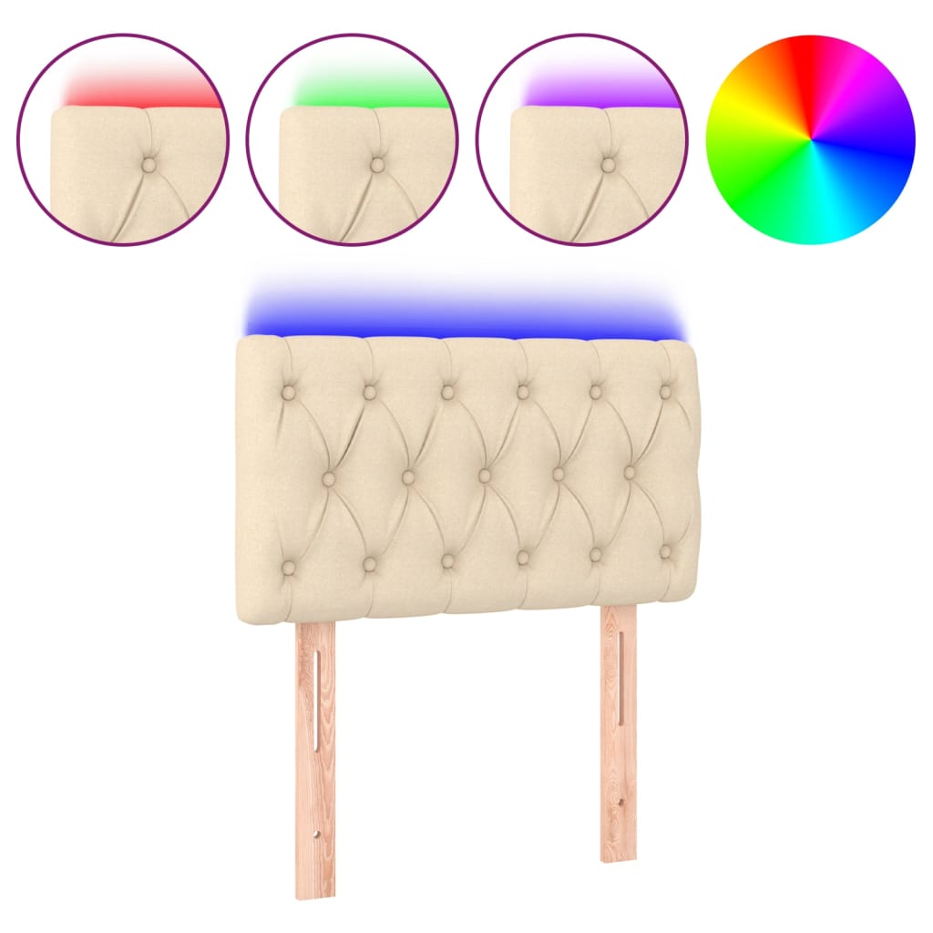 Testiera a LED Crema 80x7x78/88 cm in Tessuto 3121927