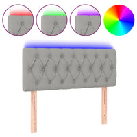 Testiera a LED-Testata con LED Grigio Chiaro 90x7x78/88 cm in Tessuto