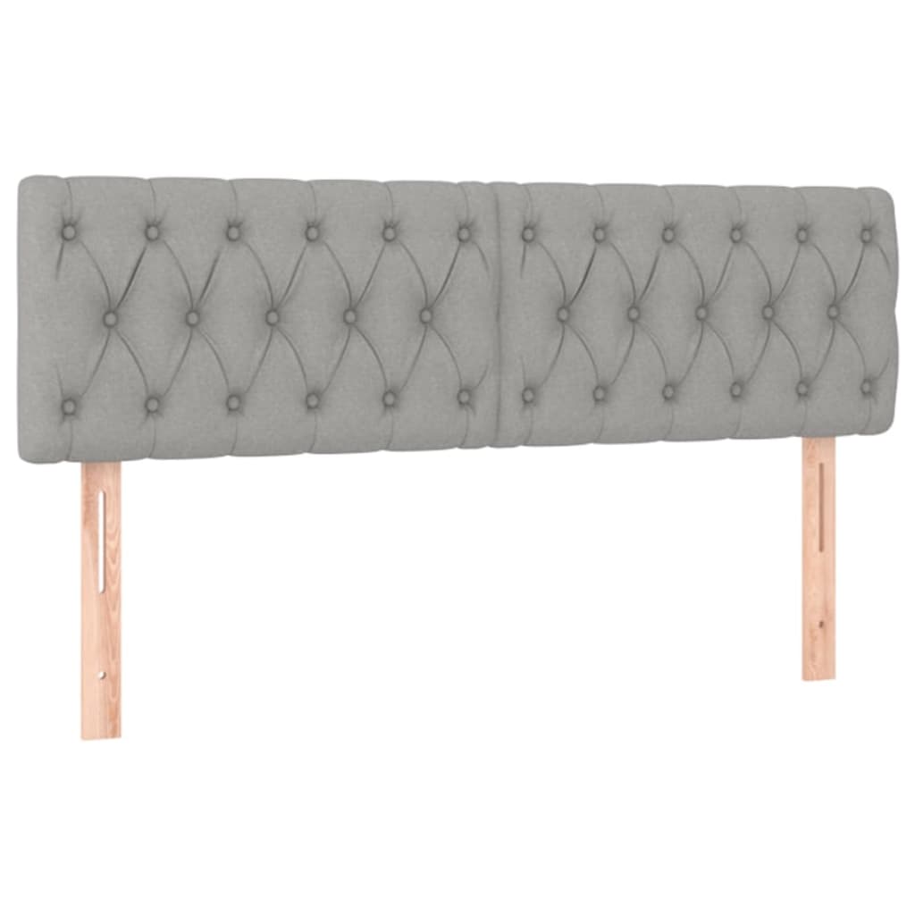 Testiera a LED Grigio Chiaro 144x7x78/88 cm in Tessuto 3121946