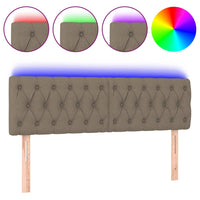 Testiera a LED-Testata con LED Tortora 144x7x78/88 cm in Tessuto