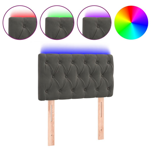 Testiera a LED Grigio Scuro 80x7x78/88 cm in Velluto 3121979