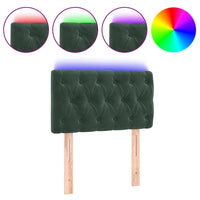 Testiera a LED-Testata con LED Verde Scuro 80x7x78/88 cm in Velluto