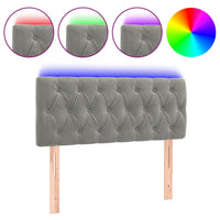 Testiera a LED Grigio Chiaro 90x7x78/88 cm in Velluto 3121984