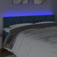 Testiera a LED Blu Scuro 180x7x78/88 cm in Velluto 3122012