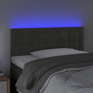 Testiera a LED-Testata con LED Grigio Scuro 90x5x78/88 cm in Velluto 565436
