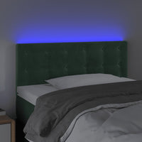 Testiera a LED-Testata con LED Verde Scuro 100x5x78/88 cm in Velluto 235327