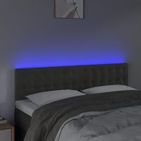 Testiera a LED-Testata con LED Grigio Scuro 144x5x78/88 cm in Velluto 236712
