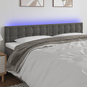 Testiera a LED-Testata con LED Grigio Scuro 200x5x78/88 cm in Velluto 252543