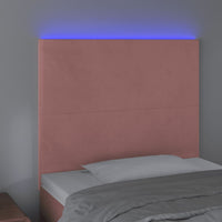 Testiera a LED-Testata con LED Rosa 90x5x118/128 cm in Velluto 702642