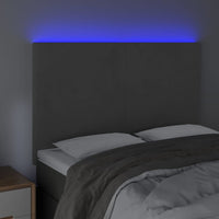 Testiera a LED-Testata con LED Grigio Scuro 144x5x118/128cm in Velluto 228808