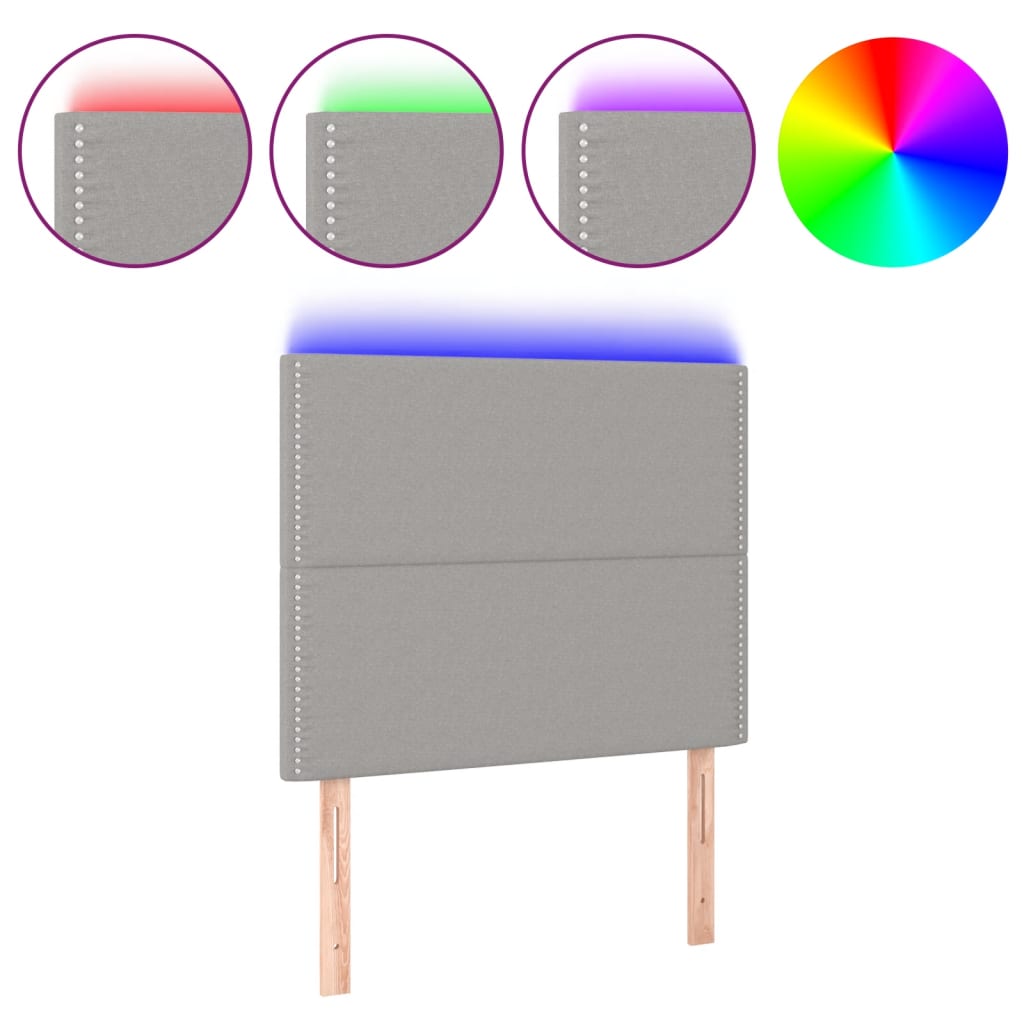 Testiera a LED-Testata con LED Grigio Chiaro 90x5x118/128 cm in Tessuto 712062