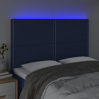 Testiera a LED Blu 144x5x118/128 cm in Tessuto 3122288