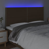 Testiera a LED Marrone Scuro 180x5x118/128 cm in Tessuto 3122301