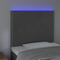Testiera a LED-Testata con LED Grigio Scuro 80x5x118/128 cm in Velluto 552564