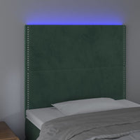 Testiera a LED-Testata con LED Verde Scuro 90x5x118/128 cm in Velluto 585628