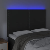 Testiera a LED Nera 144x5x118/128 cm in Velluto 3122334