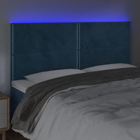 Testiera a LED Blu Scuro 180x5x118/128 cm in Velluto 3122348