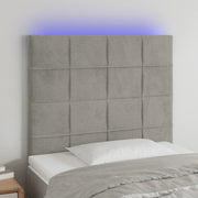 Testiera a LED-Testata con LED Grigio Chiaro 90x5x118/128 cm in Velluto 435387