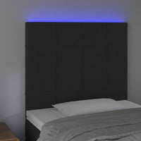 Testiera a LED nero 90x5x118/128 cm in Velluto 3122462